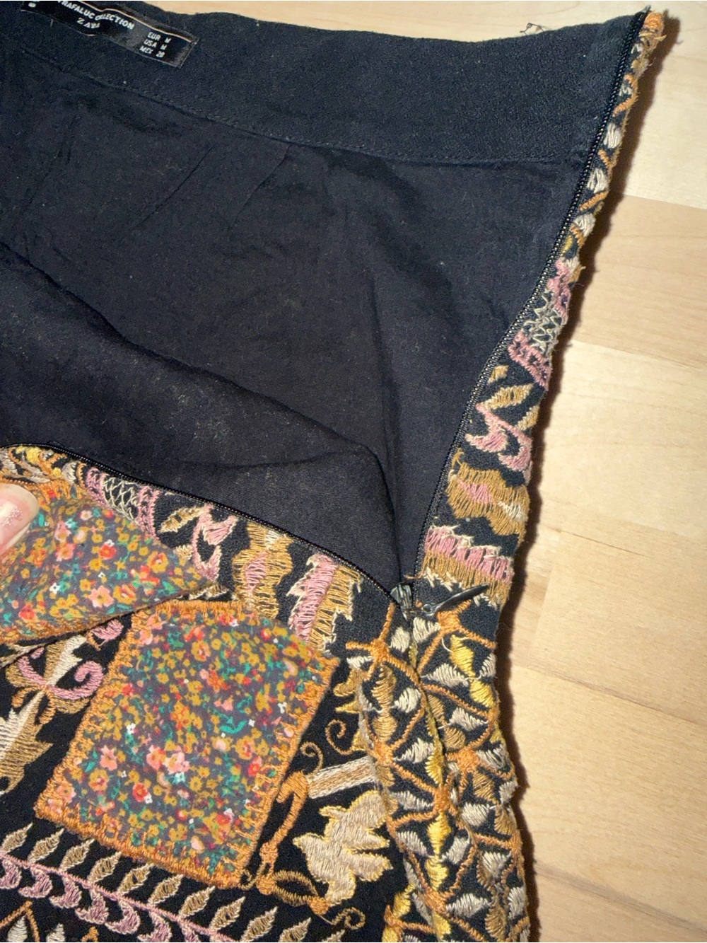 Embroidered Boho Black Floral High-Waist Women’s Shorts - Picture 7 of 10